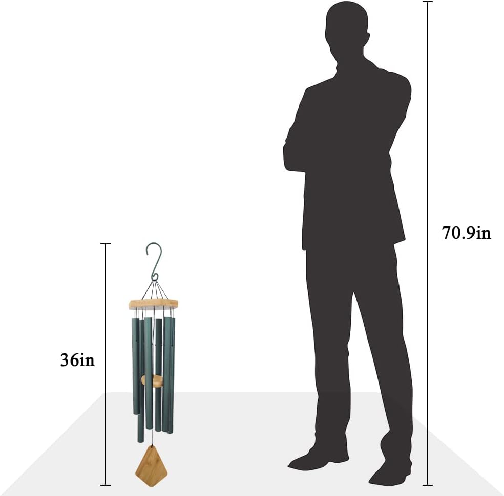 Wind Chimes Outdoor Deep Tone, 36 Inches Large WindChimes Outdoor Sympathy Windchime for