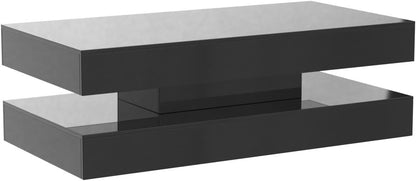 Uspeedy 47.3IN High Glossy LED Coffee Table,Modern Coffee Tables for Living Room,Living Rooms