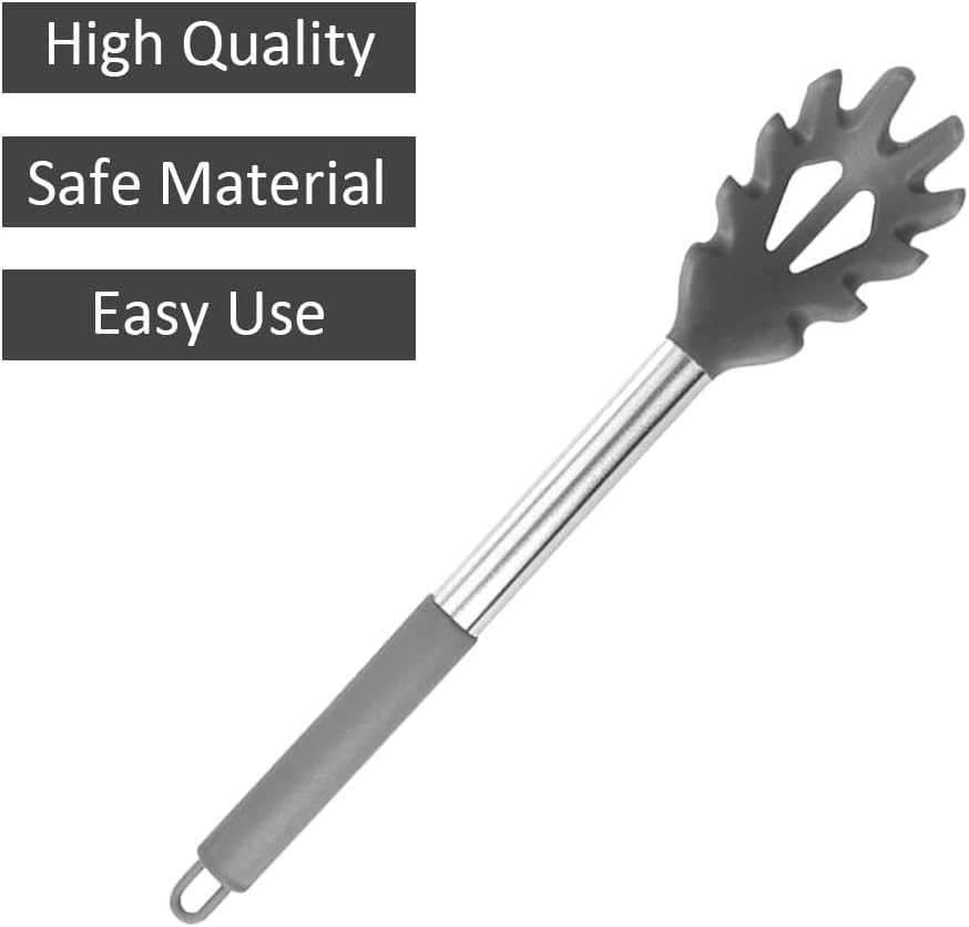 Silicone Pasta Fork, Spaghetti Server, Professional Pasta Server Spoon Heat Resistant Noodle Spoon