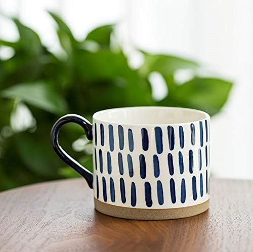 Koja 15 oz. Elegant Hand Painted Decorative Large Porcelain Ceramic Mug Set. 4 Decorative Mugs.