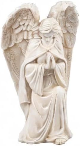 Fox Valley Traders Aoboco White Resin Angel Statue - Religious Garden Statue Remembrance Memorial