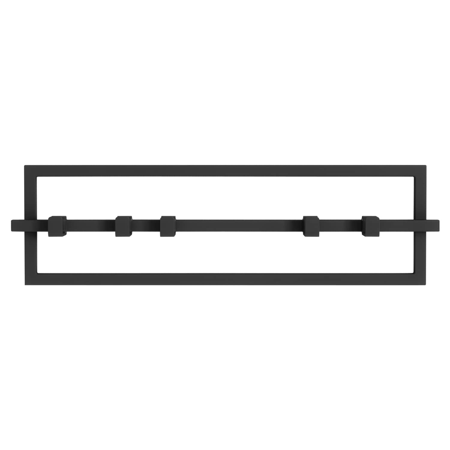 Umbra Cubiko Wall Hooks, Adjustable Steel Coat Rack, 5 Hook, Black