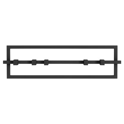 Umbra Cubiko Wall Hooks, Adjustable Steel Coat Rack, 5 Hook, Black