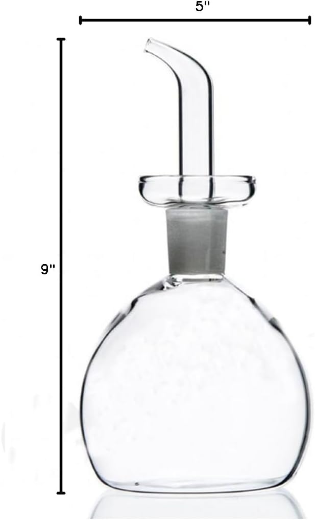ELETON Cylindrical 28 oz Olive Oil Dispenser Bottle Glass with No Drip Spout -Olive Oil & Vinegar