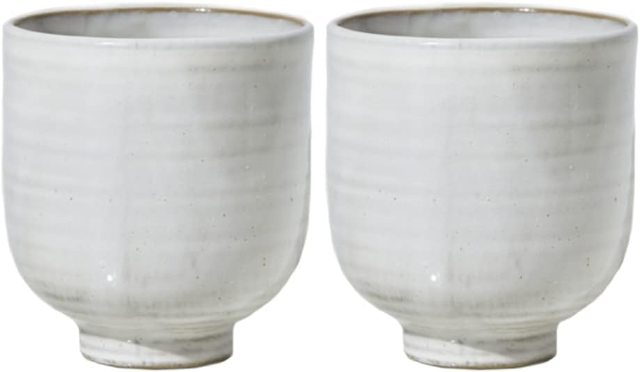 Serene Spaces Living Small Glazed Ceramic Pedestal Bowl, Set of 2- Centerpiece for Vintage