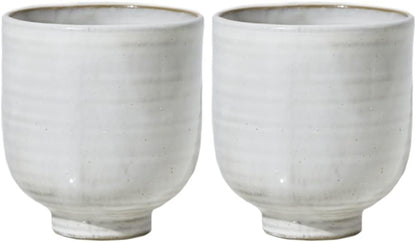 Serene Spaces Living Small Glazed Ceramic Pedestal Bowl, Set of 2- Centerpiece for Vintage