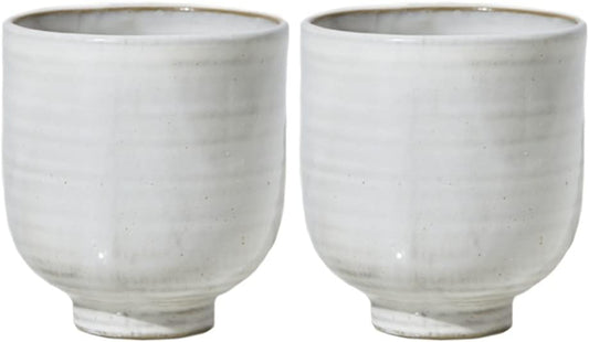 Serene Spaces Living Small Glazed Ceramic Pedestal Bowl, Set of 2- Centerpiece for Vintage