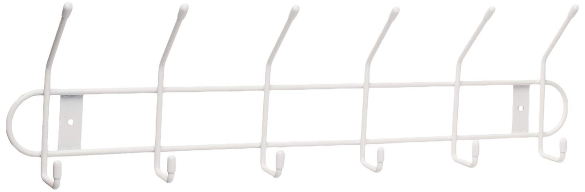 Spectrum 6 Hook Coat Rack Wall Mount for Entryway Closet Bathroom Garage, Sturdy Steel Wire Wall