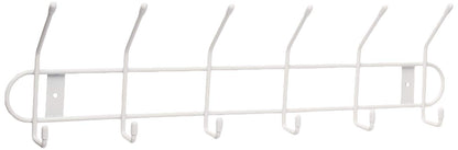 Spectrum 6 Hook Coat Rack Wall Mount for Entryway Closet Bathroom Garage, Sturdy Steel Wire Wall