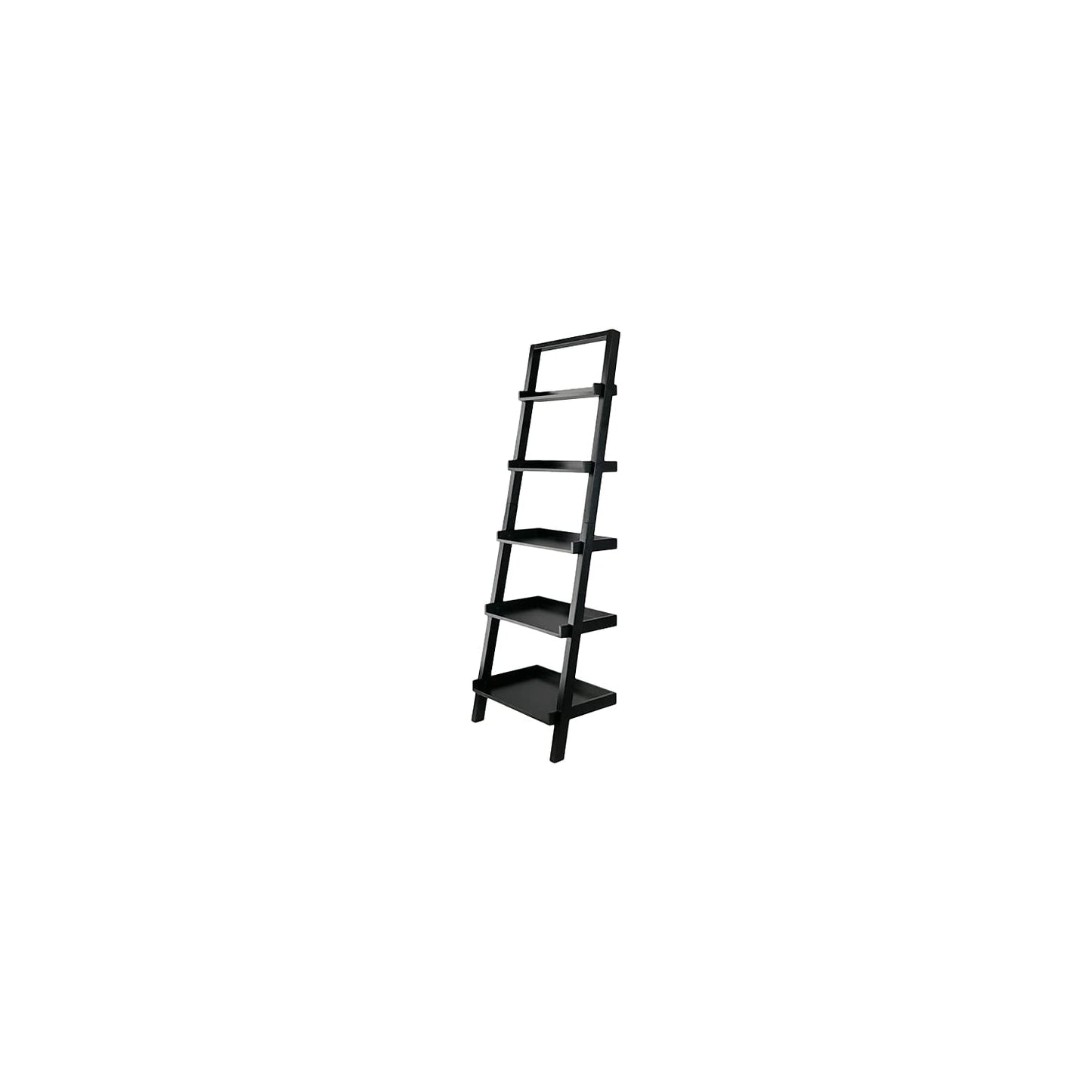 Winsome Bellamy 5-Shelf 69" H Leaning Bookcase, Black (29553)