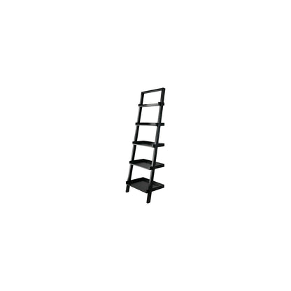 Winsome Bellamy 5-Shelf 69" H Leaning Bookcase, Black (29553)