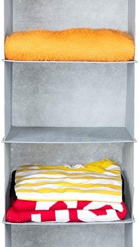 MAX Houser 6 Tier Shelf Hanging Closet Organizer, Closet Hanging Shelf with 2 Sturdy Hooks for