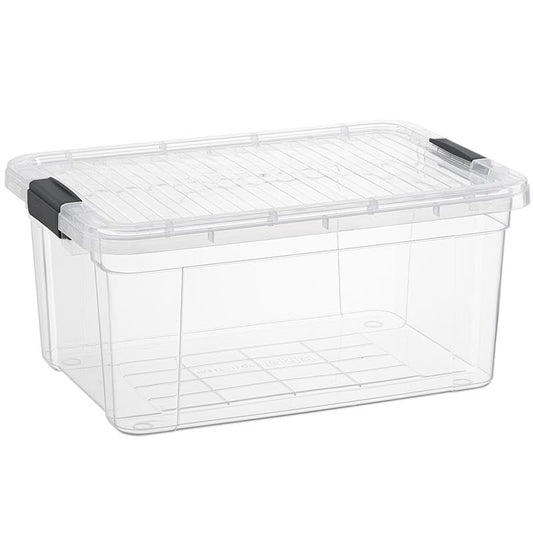 Superio Clear Storage Box with Lid, 21 Quart Plastic Container Bins for Organizing, Stackable