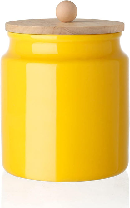 Sweejar Ceramic Kitchen Canisters, 28 FLOZ Porcelain Food Storage Jar with Airtight Seal Wooden