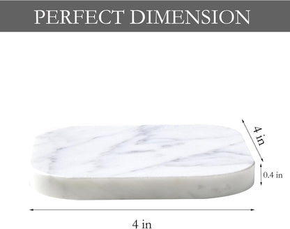 𝐋𝐮𝐱𝐮𝐫𝐲 𝐈𝐭𝐚𝐥𝐢𝐚𝐧 100% Marble Tile Coasters – Set of 4 – Square Modern Bar Coasters for