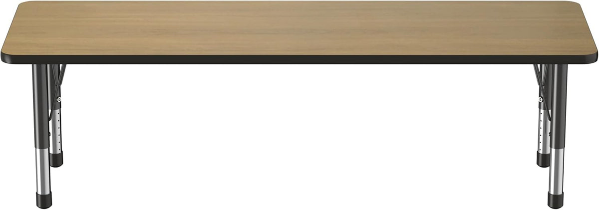 Factory Direct Partners FDP Rectangle (24 x 60 inch) Classroom Table with Adjustable Chunky Toddler