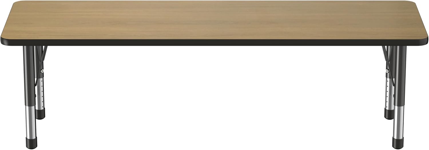 Factory Direct Partners FDP Rectangle (24 x 60 inch) Classroom Table with Adjustable Chunky Toddler