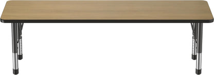 Factory Direct Partners FDP Rectangle (24 x 60 inch) Classroom Table with Adjustable Chunky Toddler