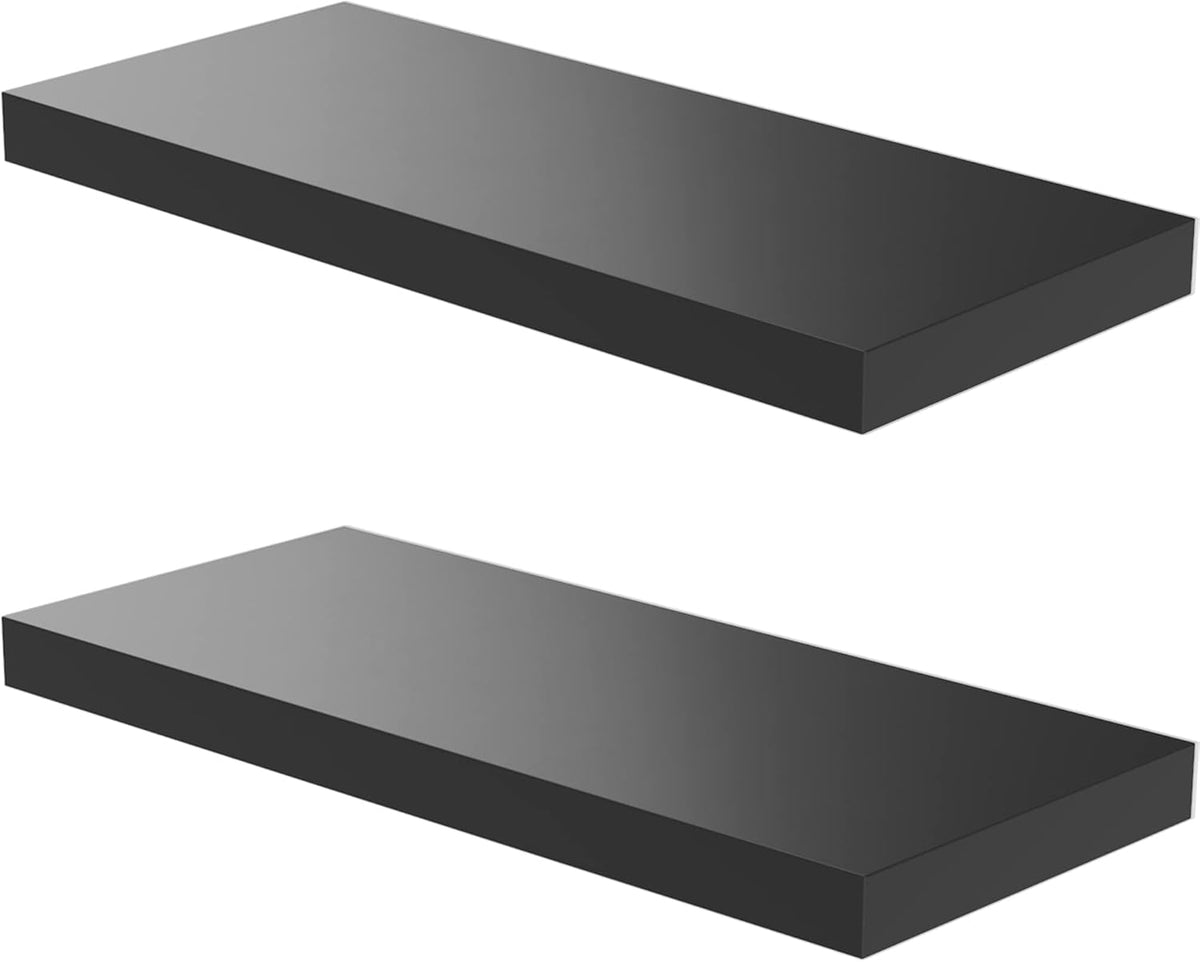 Floating Shelf, Set of 2 Wall Shelf, 30 in W x 12.75 in D x 2 in H Wooden Floating Wall Shelf with