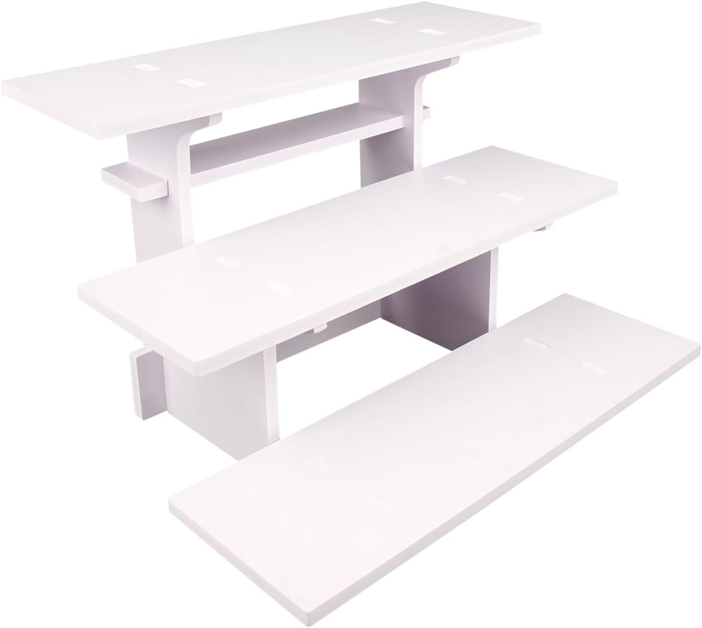 WANLIAN 3-Tier Straight Retail Table Display Stand, Portable Display Rack Shelves for Vendors