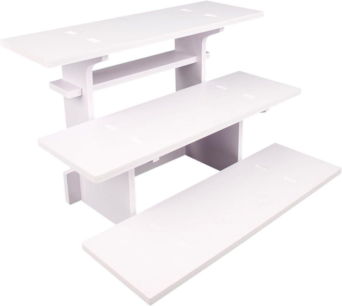 WANLIAN 3-Tier Straight Retail Table Display Stand, Portable Display Rack Shelves for Vendors