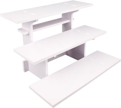 WANLIAN 3-Tier Straight Retail Table Display Stand, Portable Display Rack Shelves for Vendors