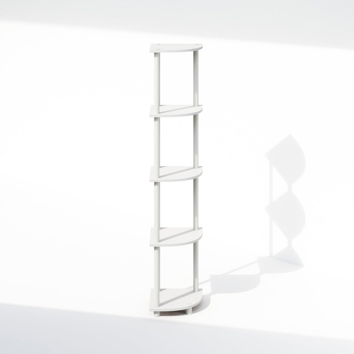Furinno Turn-N-Tube Toolless Assembly 5-Tier Storage Shelves, White