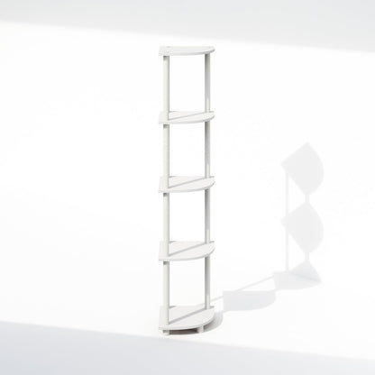 Furinno Turn-N-Tube Toolless Assembly 5-Tier Storage Shelves, White