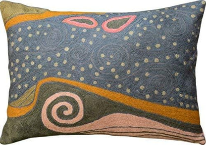 Lumbar Blue Klimt Throw Pillow Cover Art Nouveau Pillowcase Modern Couch Cushion Contemporary