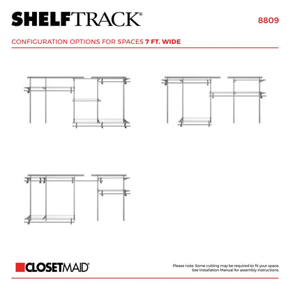 ClosetMaid ShelfTrack Wire Closet Organizer System, Adjustable from 5 to 8 Ft., With Shelves