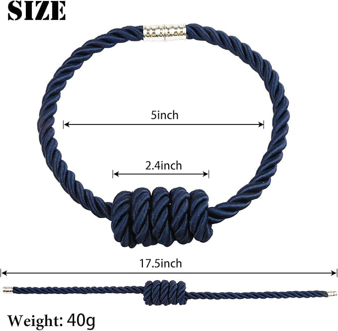 Fenghuangwu 2Pack Magnetic Curtain Tiebacks – Bohemian Style Handmade Woven Tie-Backs for