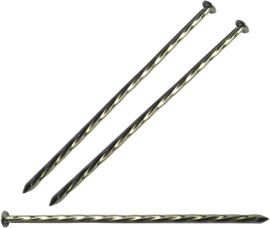 22 Pcs 8-Inch Landscape Stakes, Spiral Metal Galvanized Landscape Spikes, Garden Nails for