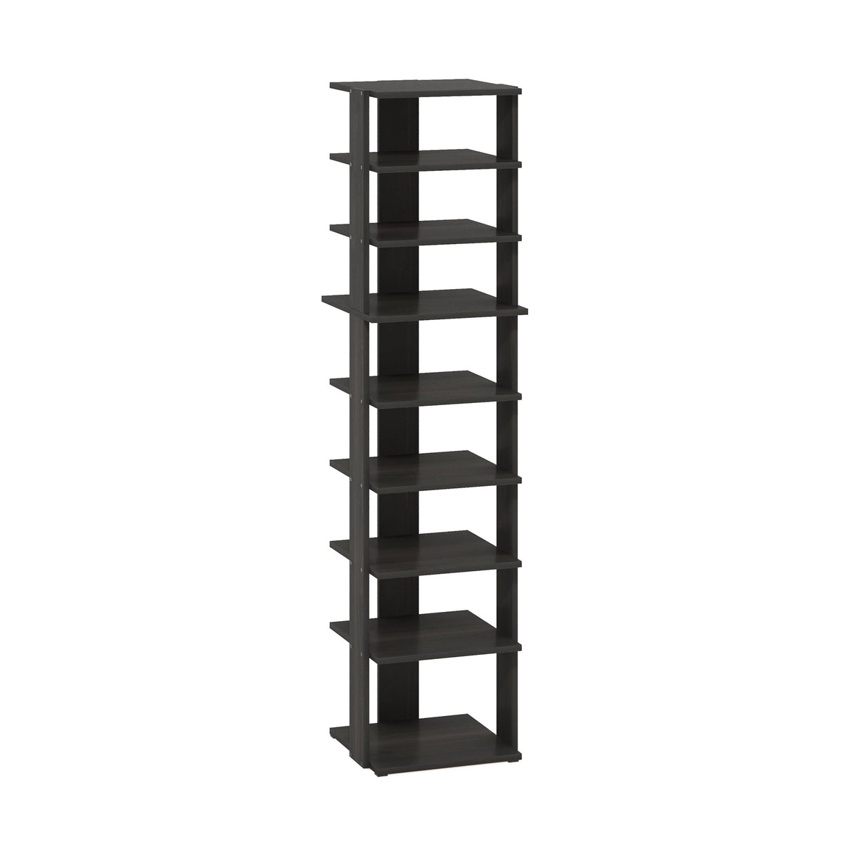 Furinno Compact Vertical Shoe Rack, 9-Tier Narrow Shoe Organizer, Free Standing Shoe Storage, Shoe