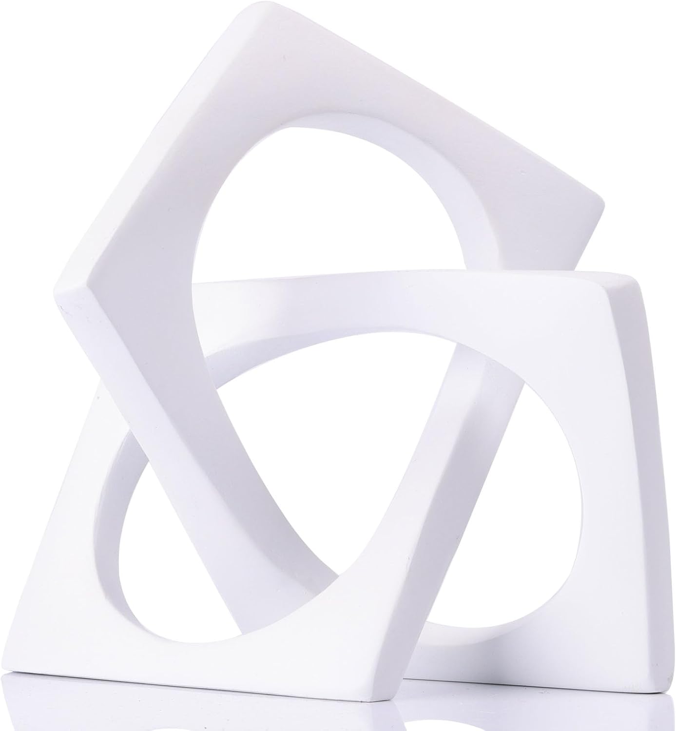 XMGZQ White Knot Statue for Coffee Table Centerpiece Decor,Modern Abstract Art Geometric Sculpture