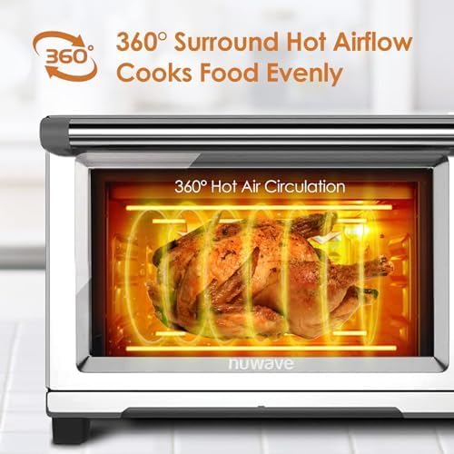 Nuwave Bravo Air Fryer Toaster Smart Oven, 12-in-1 Countertop Convection, 30-QT XL Capacity