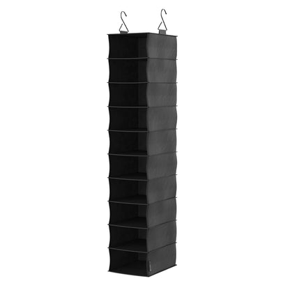 ClosetMaid 10-Shelf Fabric Hanging Shoe Storage Organizer for Closet, Charcoal Black