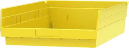 Akro-Mils 30178 Heavy Duty Plastic Shelf Bins, 18"x 11"x 4", Yellow, 12-Pk