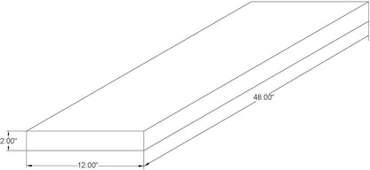 Joel's Antiques - 48 Inch Wooden Floating Shelves for Wall - 48x12x2 in - Made of Natural Wood