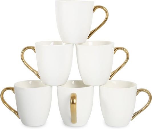 vicrays Coffee Mug Set, 11 Ounce, Set of 6, Ceramic Mug for Men, Women, Unique Glazed Mugs with