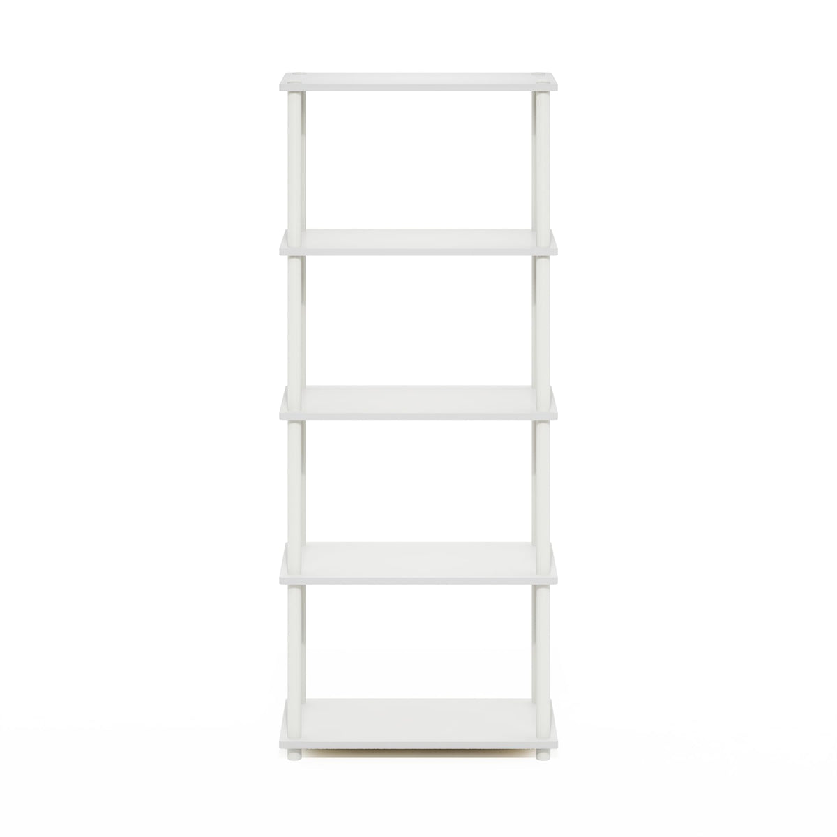 Furinno Turn-N-Tube Storage Shelves, 5-Tier Book Shelf, Corner Shelf, Toolless Open Shelves, for