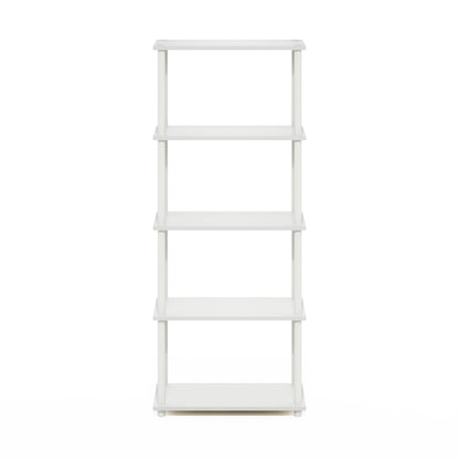 Furinno Turn-N-Tube Storage Shelves, 5-Tier Book Shelf, Corner Shelf, Toolless Open Shelves, for