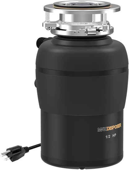 Garbage Disposal 1/2 HP Easy install Quiet with Stopper Power Cord, Kitchen sink Food Waste