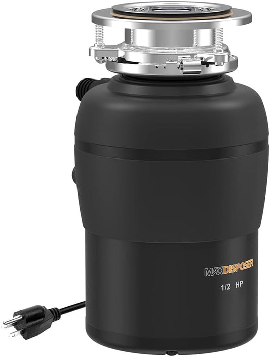 Garbage Disposal 1/2 HP Easy install Quiet with Stopper Power Cord, Kitchen sink Food Waste