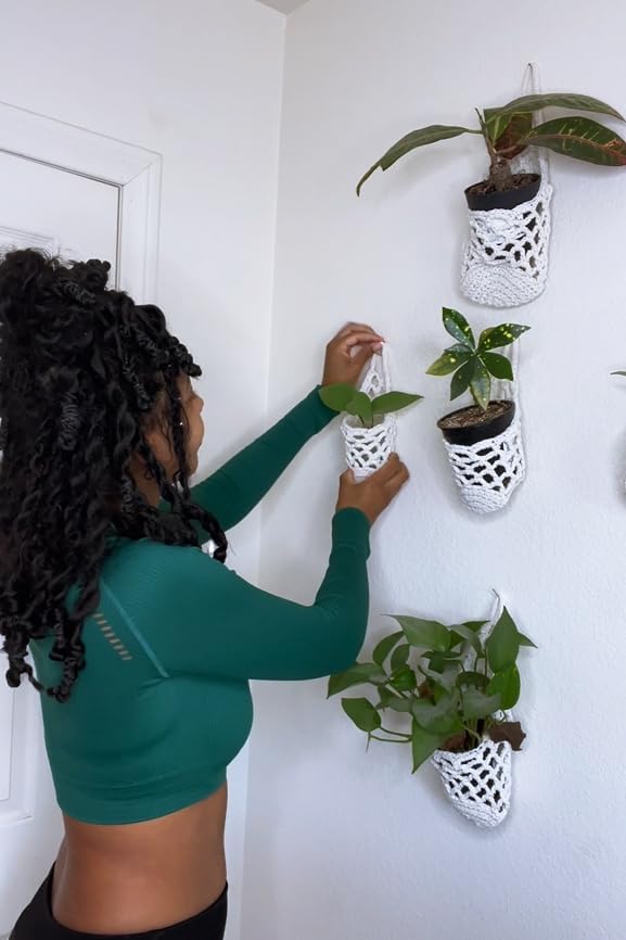 4PK Wall Planters for Indoor Plants, Macrame Plant Hanger | Wall Planter, Plant Hanger, Hanging