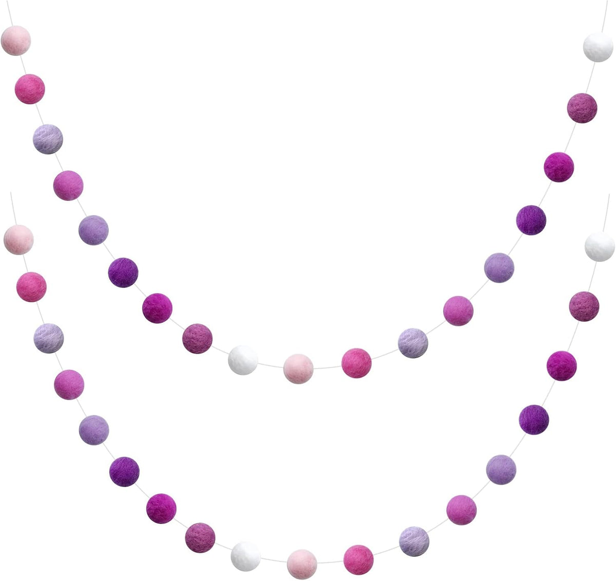Felt Ball Garland Misscrafts 9.8 Feet 100% Wool Roving Pom Pom Garland 20mm Colorful for Baby