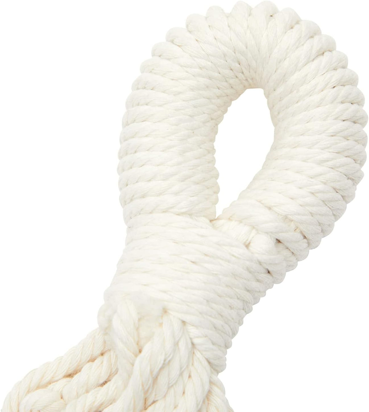 Okuna Outpost Macrame Hanging Fruit Basket Hammock for Kitchen - 6 x 25 x 15 in - White Cotton