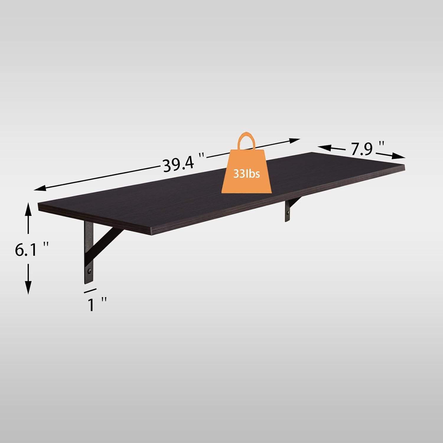 DINZI LVJ Long Wall Shelves, 39.4Inch Wall Mounted Shelves Set of 2, Extra Large Wall Storage
