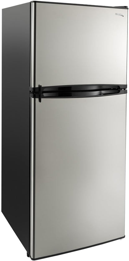 RecPro 10 Cu Ft 12V RV Refrigerator | Black Frost-Free Fridge with Freezer | Double Door
