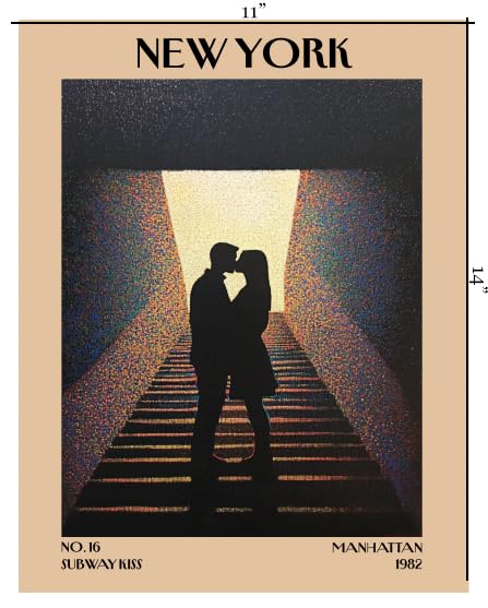 Retro Vintage New York Wall Art Print - 11x14 Unframed Poster - New York City Souvenirs, Cute