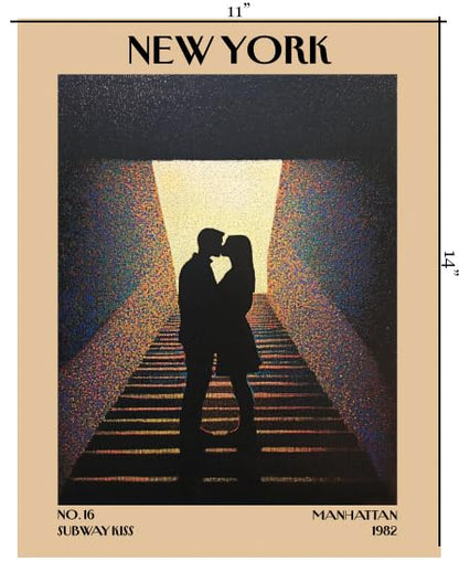 Retro Vintage New York Wall Art Print - 11x14 Unframed Poster - New York City Souvenirs, Cute